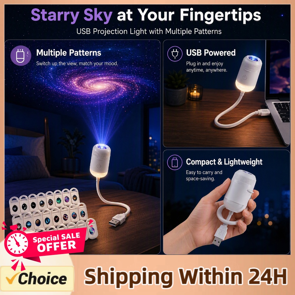 Home Decor Lighting - Projektor Gwiaździstego Nieba USB, Lampa HD