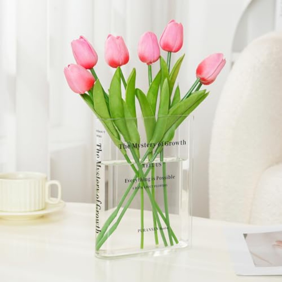 Aesthetic Bookend - Przezroczysty wazon na książki - estetyczny