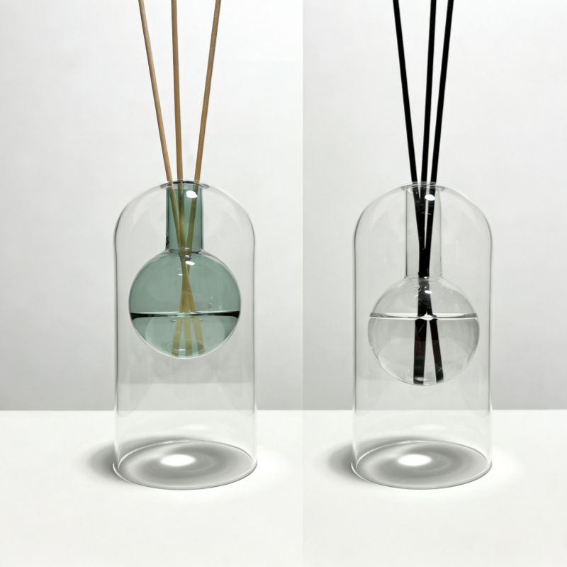 Glass Vase Nordic - Nordycka butelka dyfuzorowa z podwójnymi ściankami