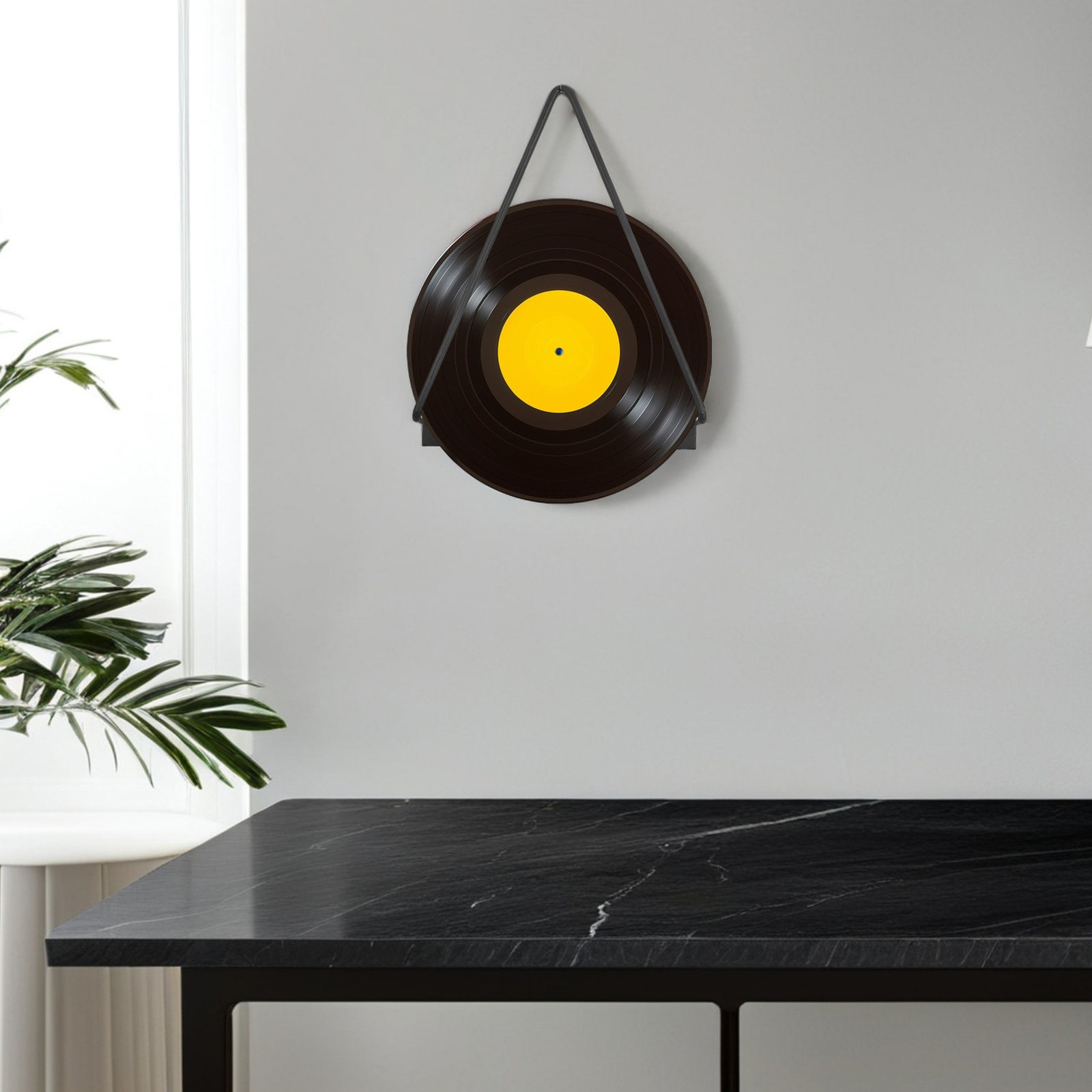 Floating Shelves - Czarna metalowa półka ścienna na płyty