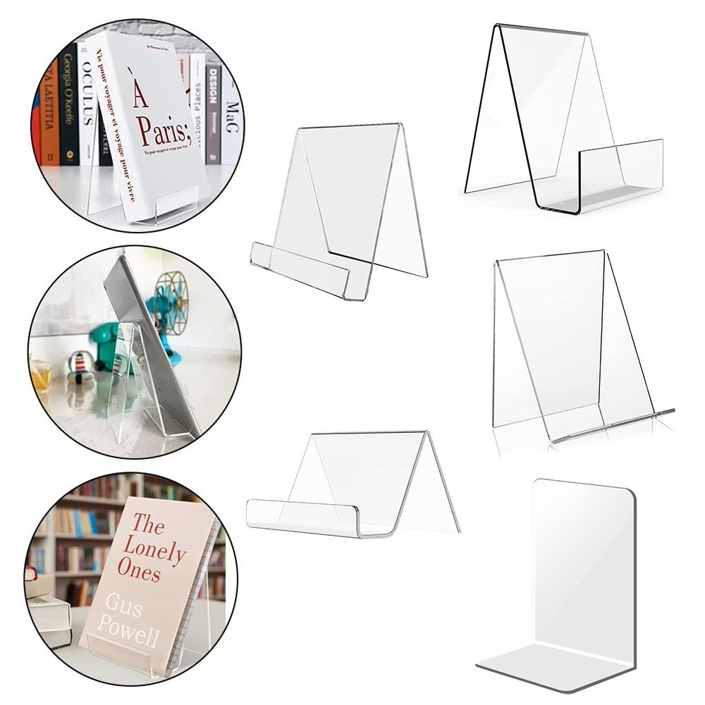 Aesthetic Bookend - Minimalistyczny akrylowy stojak na książki, przezroczysty,