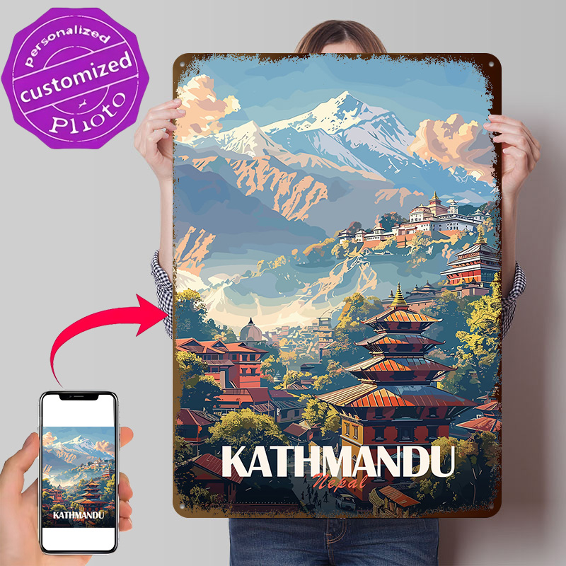 Home Decor Kathmandu - Plakat z widokiem na miasto Kathmandu