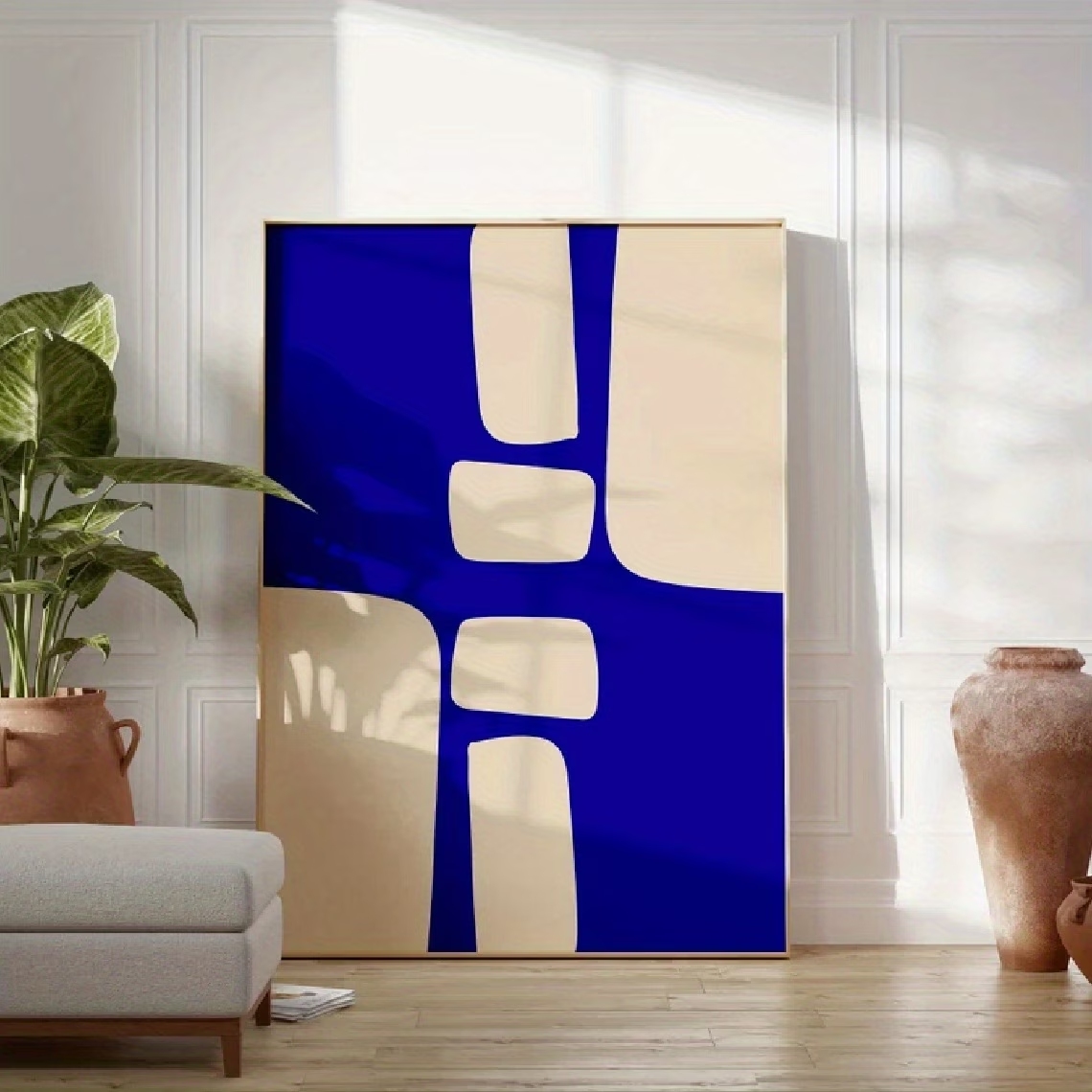 Home Decor Retro - Nowoczesny, retro, królewski błękit, minimalistyczny abstrakcyjny