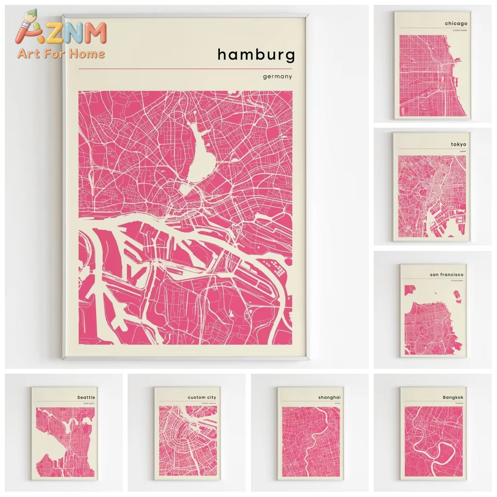 Home Decor Tokyo - 1 szt., Mapy miast, plakaty i