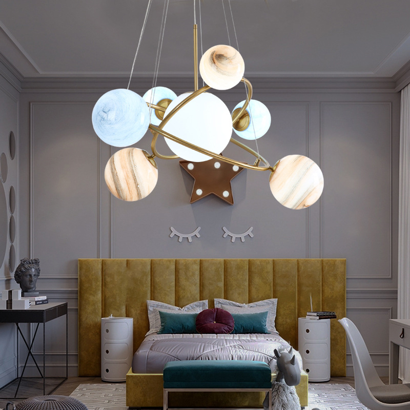 Hanging Moon Lamp - Oświetlenie do pokoju dziecięcego, sypialni chłopca