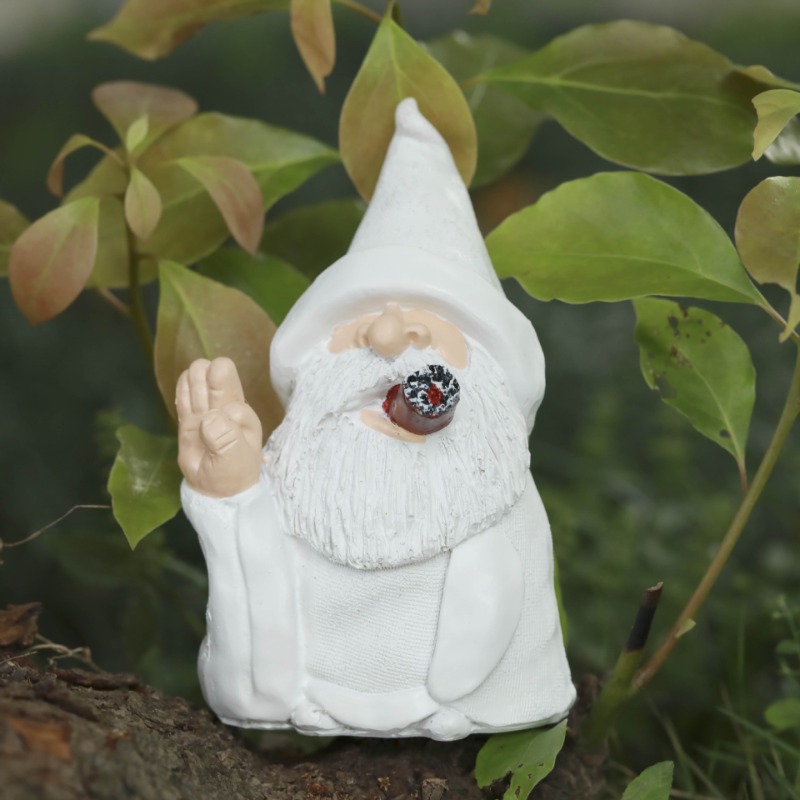 Home Decor Garden Ideas - Świąteczna Figurka Ogrodowa Gnoma w Białej