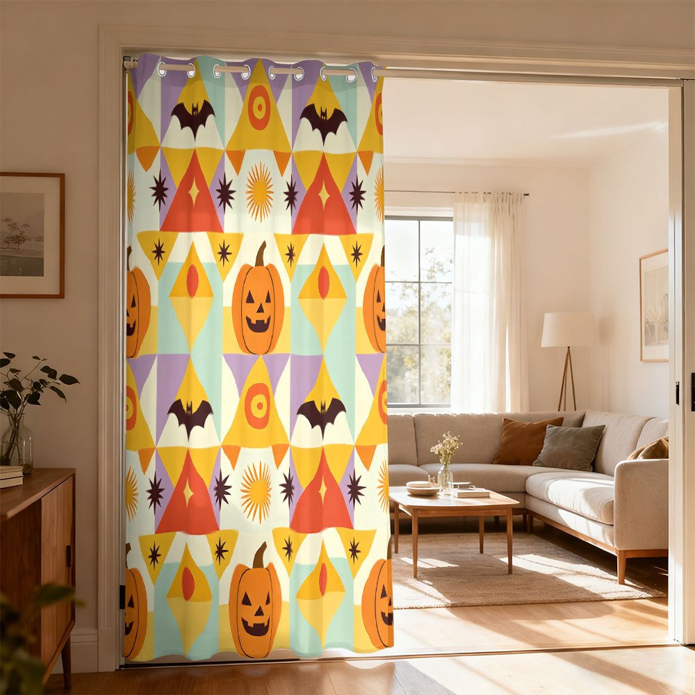 Home Decor Curtains - 1 szt. Halloweenowa zasłona z pętelkami