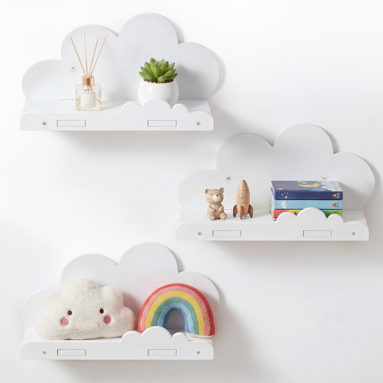 Floating Shelves - 3 szt. Półki wiszące w kształcie