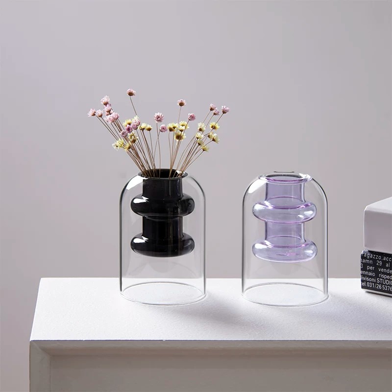 Glass Vase Nordic - Nordycki dwuwarstwowy wazon z wysokiej jakości