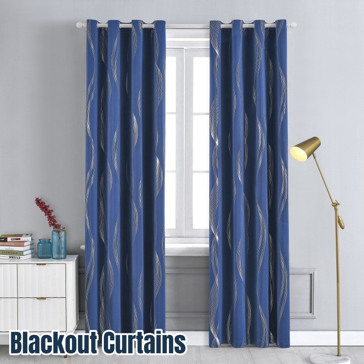 Home Decor Curtains - Czarne zaciemniające zasłony do salonu, dekoracyjne