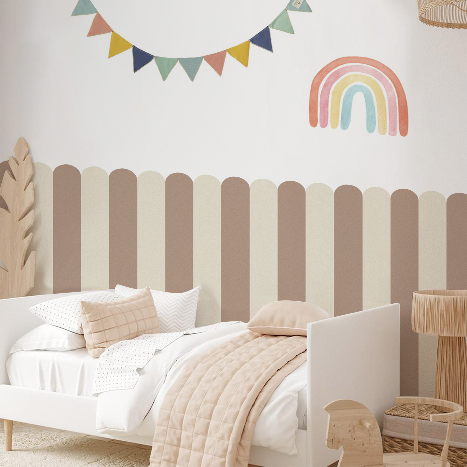 Flooring Home Decor - Wielokolorowa pionowa tapeta w paski Łuk