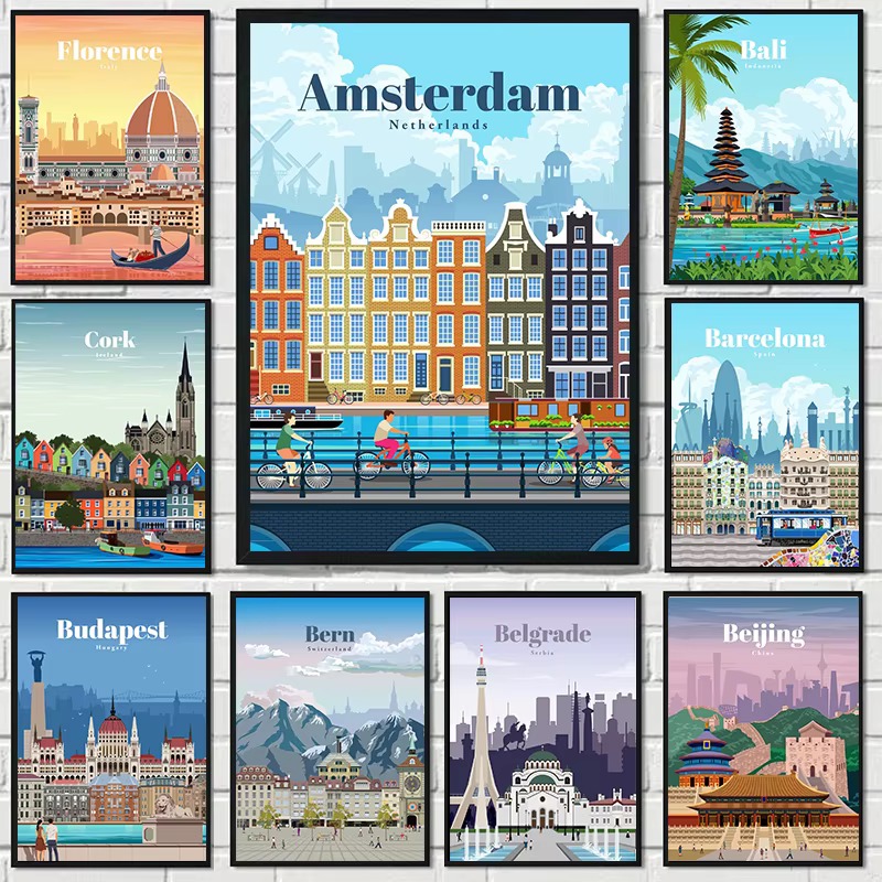 Home Decor Tokyo - Diamentowe Malowanie Amsterdam Tokio Londyn Islandia