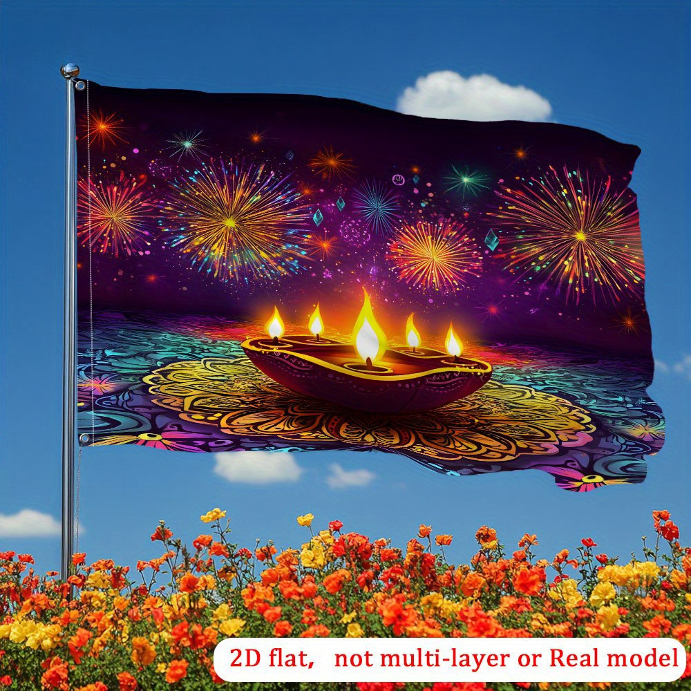 Home Decor Garden Ideas - Świecące w nocy flagi Diwali, flaga