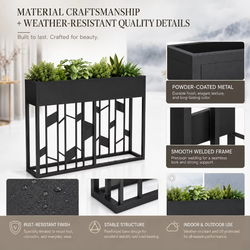 Matowa Czarna Metalowa Skrzyni – Room Divider Screen recenzja i cena