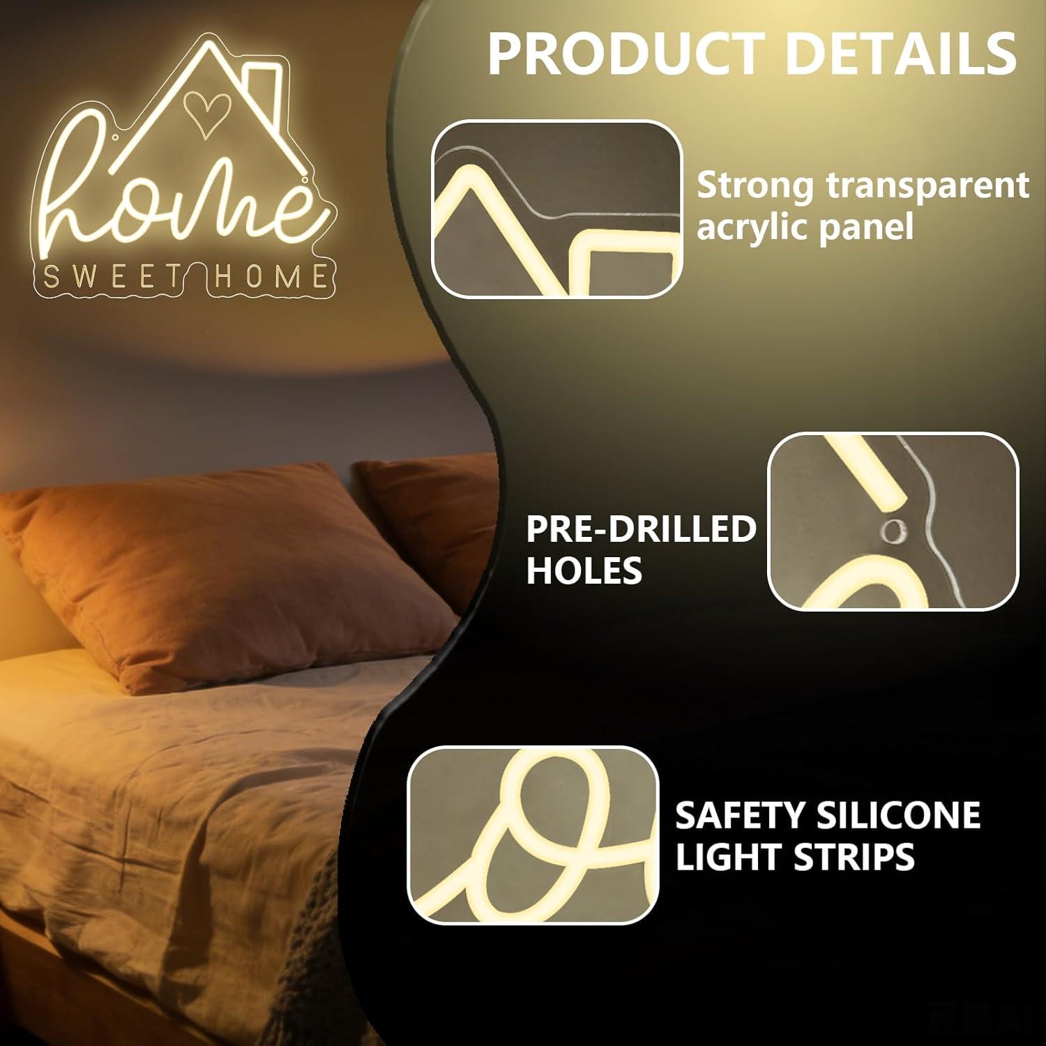 Neonowy znak Sweet Home, ściem – Home Decor Lighting recenzja i cena