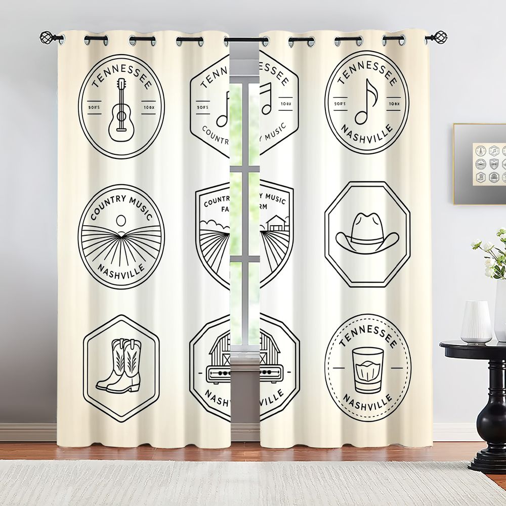 Zasłony z motywem muzyki count – Home Decor Curtains recenzja i cena