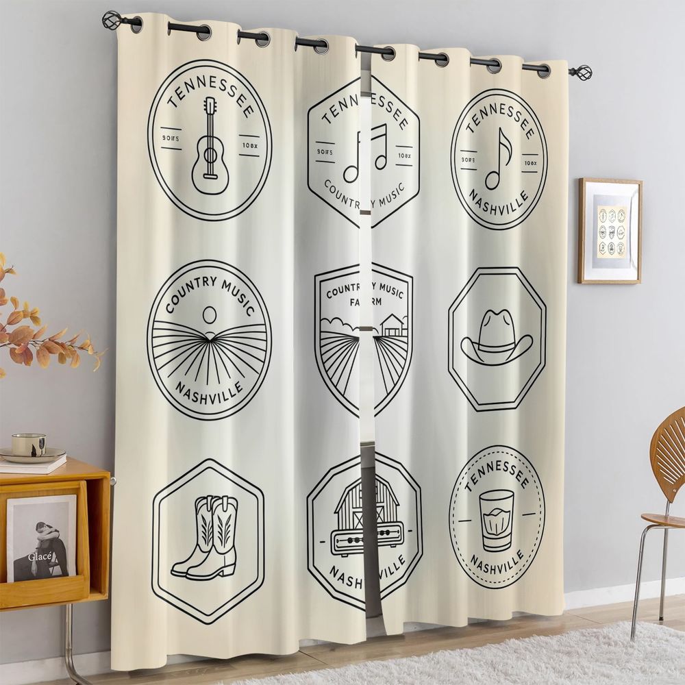 Zasłony z motywem muzyki count – Home Decor Curtains recenzja i cena