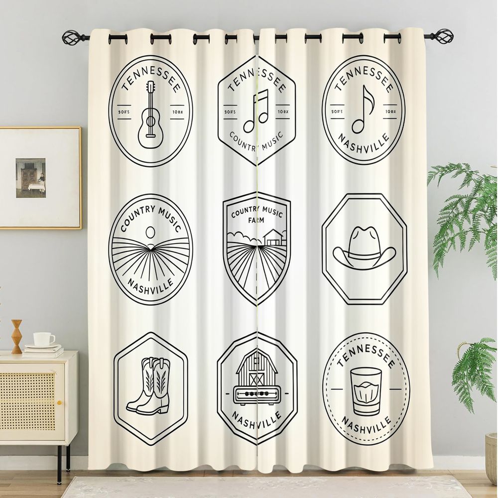 Zasłony z motywem muzyki count – Home Decor Curtains recenzja i cena