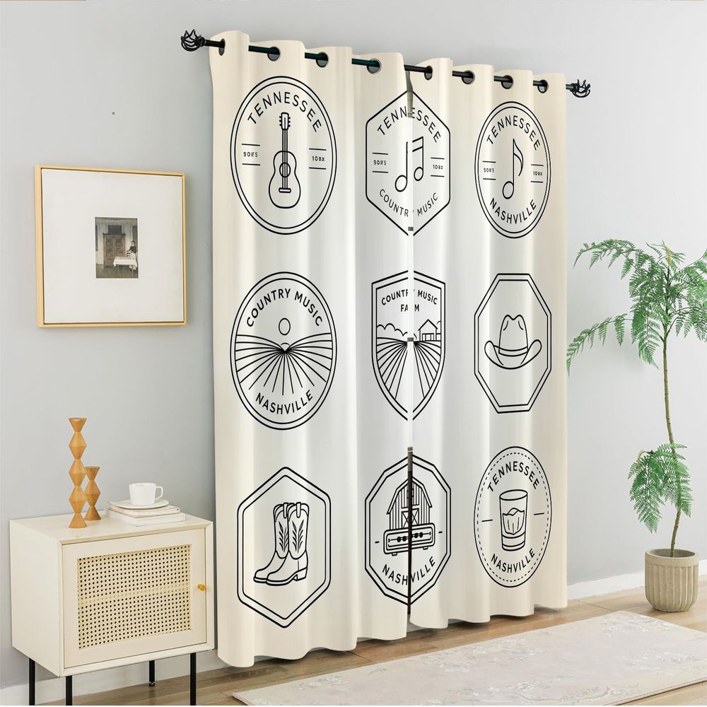 Zasłony z motywem muzyki count – Home Decor Curtains recenzja i cena