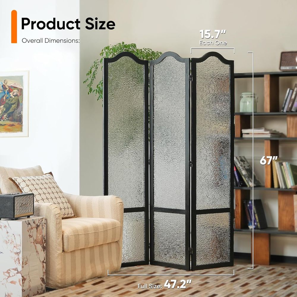Czarny 3-częściowy akrylowy pa – Room Divider Screen recenzja i cena