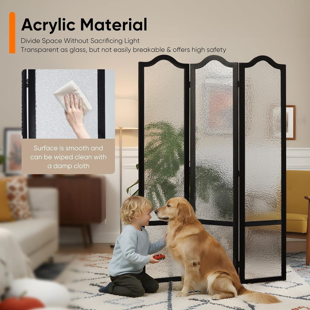 Czarny 3-częściowy akrylowy pa – Room Divider Screen recenzja i cena