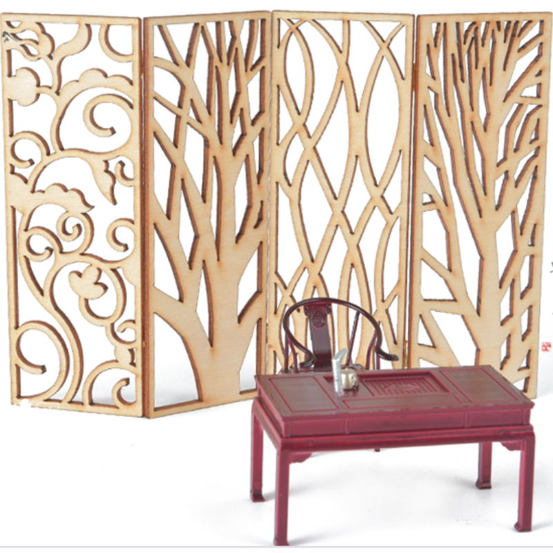 4 szt. Drewniane Miniaturowe P – Room Divider Screen recenzja i cena