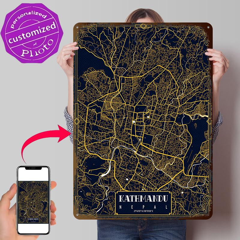 Mapa miasta Kathmandu, złoty p – Home Decor Kathmandu recenzja i cena