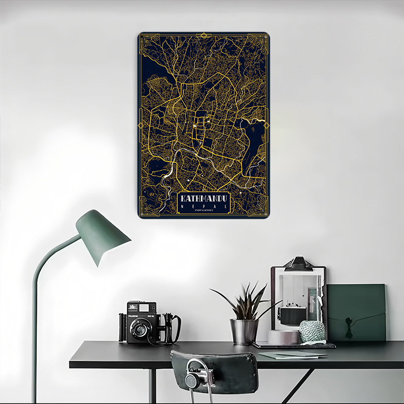 Mapa miasta Kathmandu, złoty p – Home Decor Kathmandu recenzja i cena