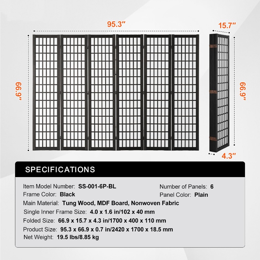 6-częściowy japoński parawan p – Room Divider Screen recenzja i cena