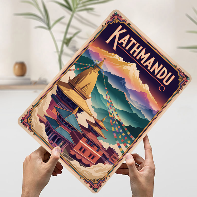 Plakat z grafiką podróżniczą K – Home Decor Kathmandu recenzja i cena