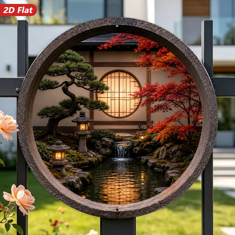Płaski obraz 2D, 1 szt. Okrągł – Home Decor Garden Ideas recenzja i cena