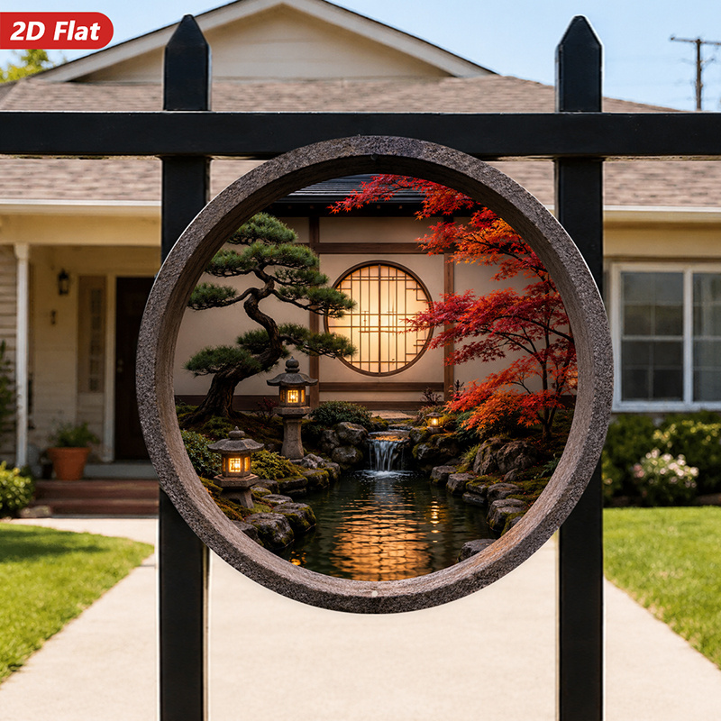 Płaski obraz 2D, 1 szt. Okrągł – Home Decor Garden Ideas recenzja i cena