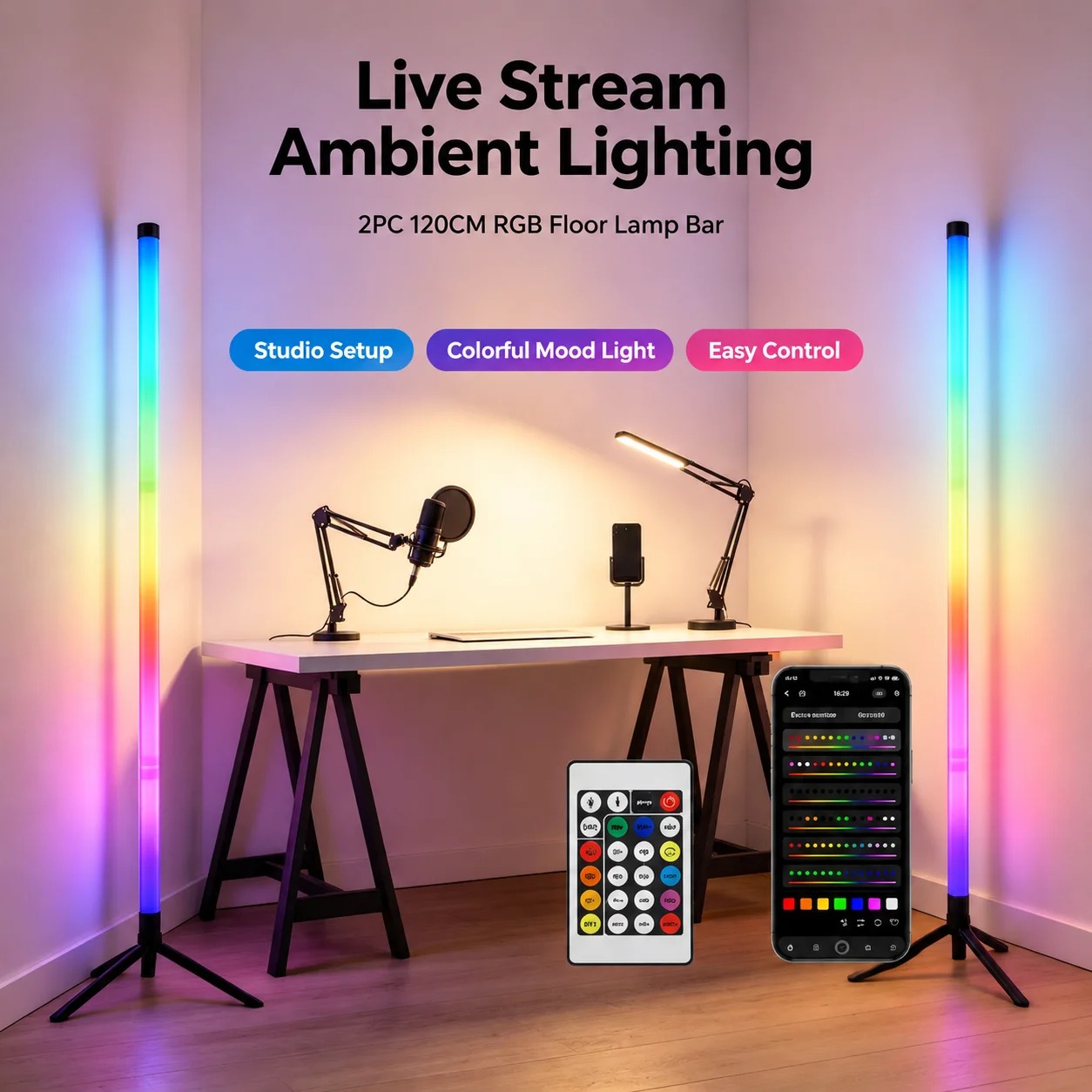 2 SZT. Lampa podłogowa RGB 120 – Home Decor Lighting recenzja i cena
