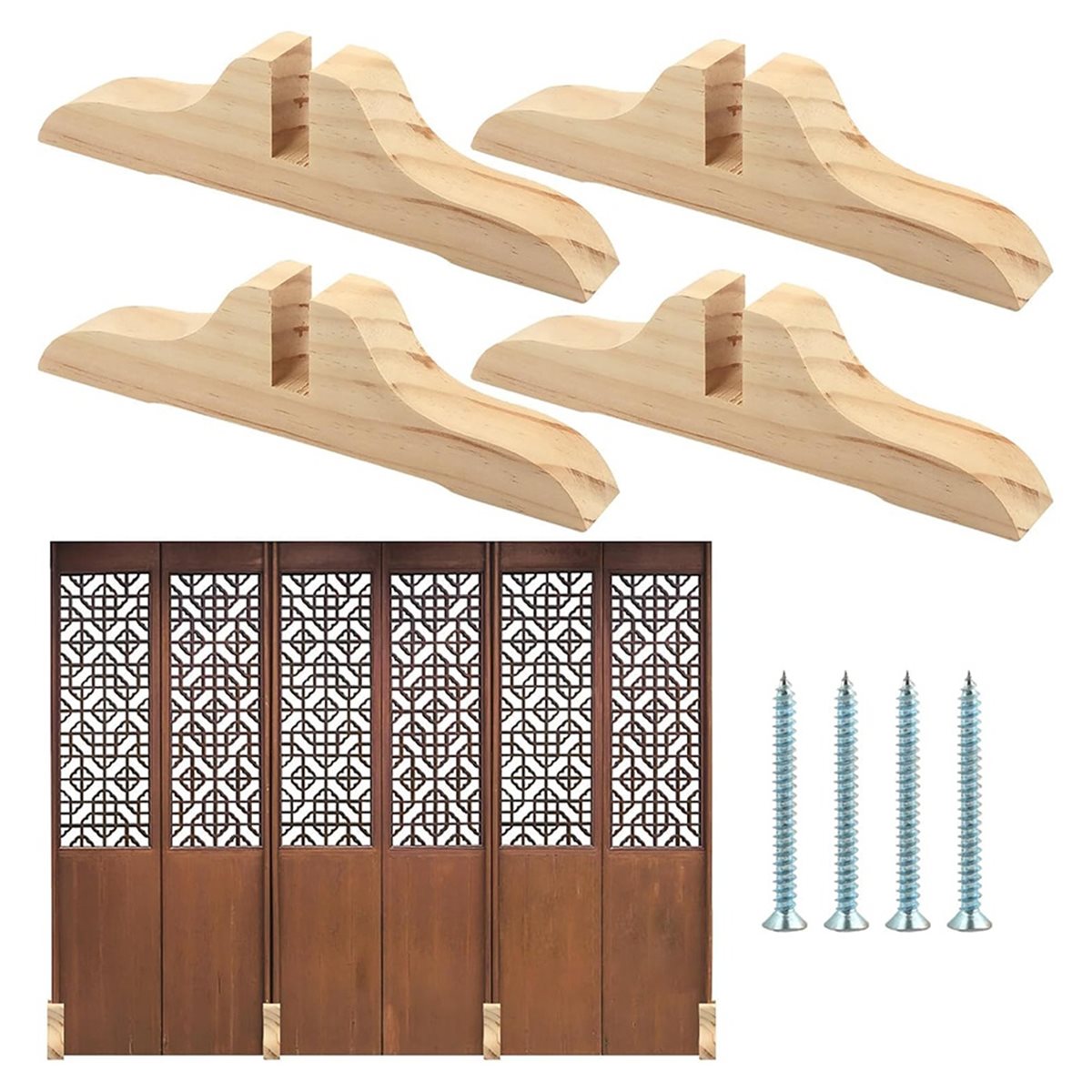 PHONE&GEAR 4 szt. Drewniane śc – Room Divider Screen recenzja i cena