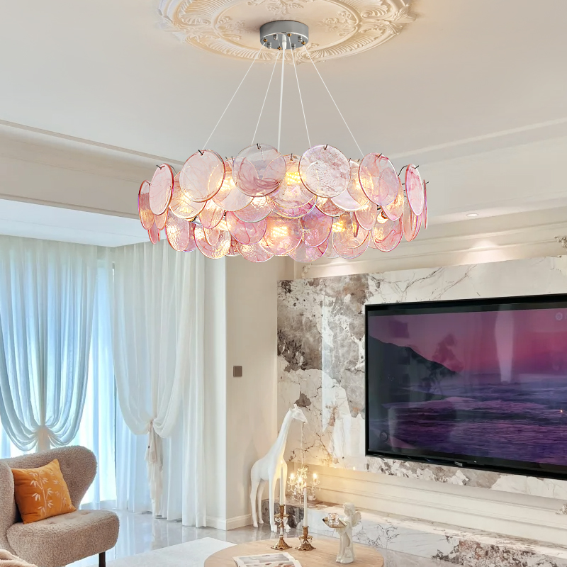 Żyrandol Murano Różowe Szkło F – Hanging Moon Lamp recenzja i cena